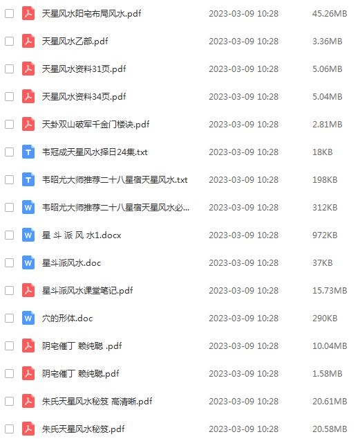 天星风水大集合